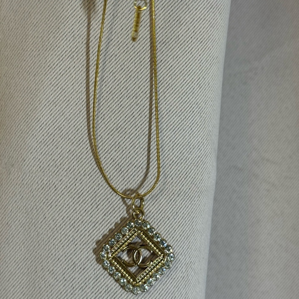 Luxury Gold and Silver Pendant Necklace(engraved charm)